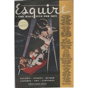 Vintage 1944 Esquire Christmas Greetings Varga Girl Pin-Up Fold-Out Calendar